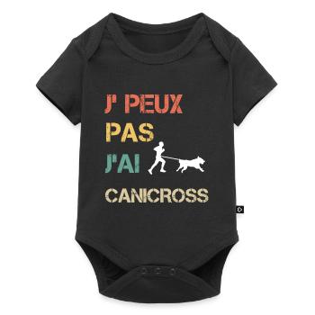 Je peux pas j'ai canicross vintage drôle - Body à manches courtes Premium Bébé - noir - Devant