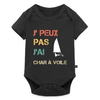 Je peux pas j'ai char à voile vintage drôle - Body à manches courtes Premium Bébé - noir - Devant