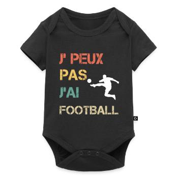 Je peux pas j'ai football vintage drôle - Body à manches courtes Premium Bébé - noir - Devant