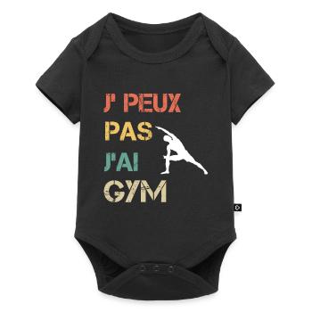 Je peux pas j'ai gym vintage drôle - Body à manches courtes Premium Bébé - noir - Devant