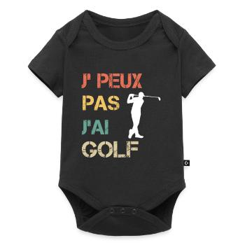 Je peux pas j'ai golf vintage drôle - Body à manches courtes Premium Bébé - noir - Devant