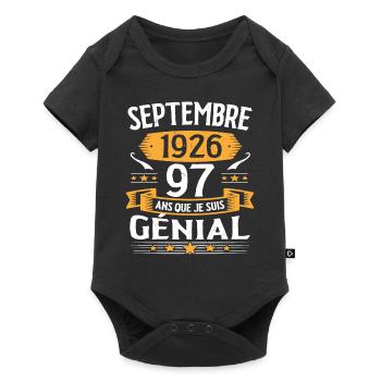Septembre 1926 97 Ans Que Je Suis Génial Cadeau - Body à manches courtes Premium Bébé - noir - Devant