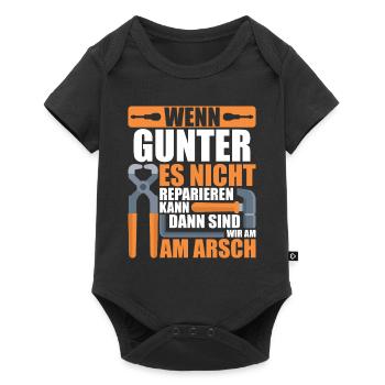 Vorname Gunter Name Geburtstag Geschenk - Baby Premium Kurzarmbody - Schwarz - Vorne