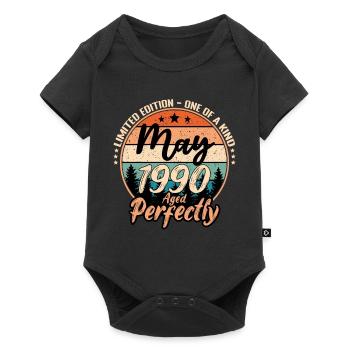 Mai 1990 Jubiläum 1990 Legenden Mai - Baby Premium Kurzarmbody - Schwarz - Vorne