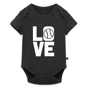 Liebe Baseball - Baby Premium Kurzarmbody - Schwarz - Vorne