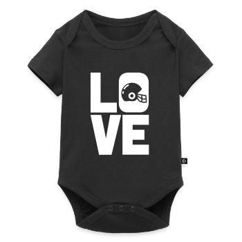 J’adore le casque de rugby de football américain - Body à manches courtes Premium Bébé - noir - Devant