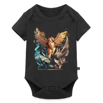 Dancing Birds - Bird Party - Dancing Birds - Baby Premium short-sleeve bodysuit - black - Front