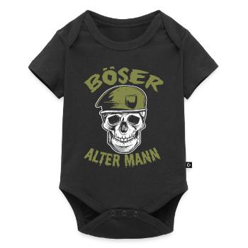 Böser Alter Mann Totenkopf Camouflage Opa - Baby Premium Kurzarmbody - Schwarz - Vorne