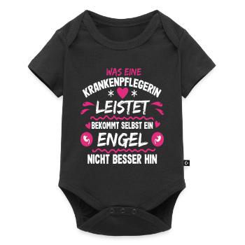 Krankenpflege Spruch für Krankenschwester und - Baby Premium Kurzarmbody - Schwarz - Vorne