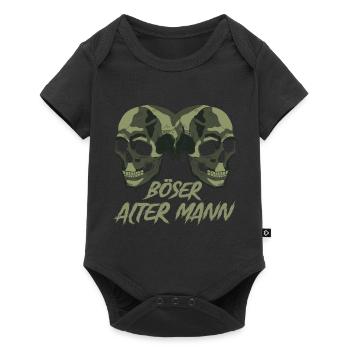 Totenkopf Böser Alter Mann Spruch Camouflage - Baby Premium Kurzarmbody - Schwarz - Vorne