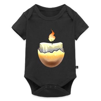 Candle Burning In An Egg Shell For Easter - Baby Premium Kurzarmbody - Schwarz - Vorne