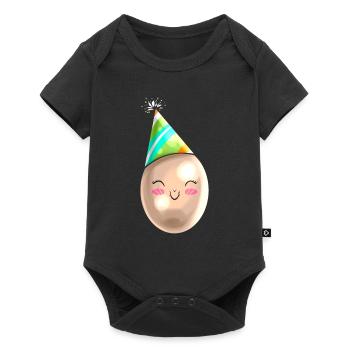 Funny Painted Egg With Party Hat Cone For Easter - Baby Premium Kurzarmbody - Schwarz - Vorne