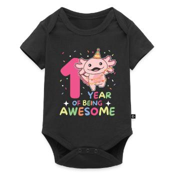Axolotl for 1st birthday for children one year old - Baby Premium short-sleeve bodysuit - black - Front