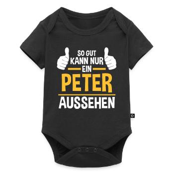 Peter - Baby Premium Kurzarmbody - Schwarz - Vorne