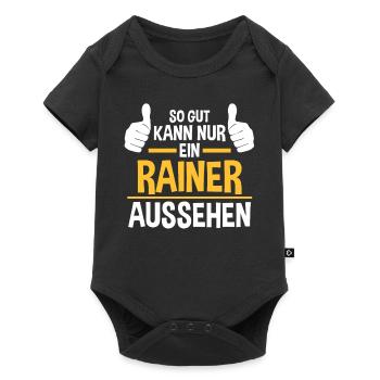 Rainer - Baby Premium Kurzarmbody - Schwarz - Vorne