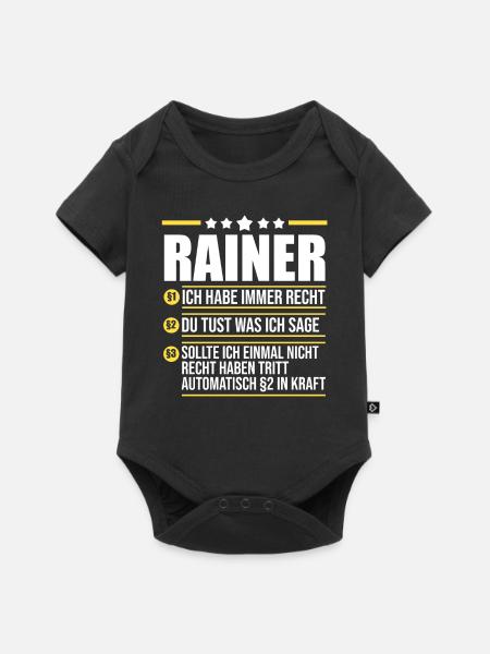 Rainer - Baby Premium Kurzarmbody - Schwarz