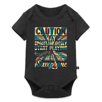 Sax Player - May Spontaneously Start Playing Saxop - Baby Premium Kurzarmbody - Schwarz - Vorne
