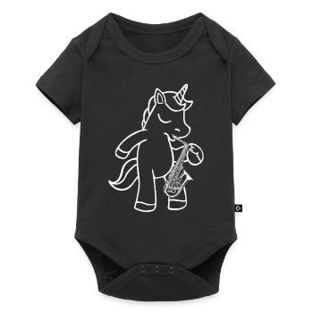 Unicorn Saxophonist Unicorn Saxophone Player - Baby Premium short-sleeve bodysuit - black - Front