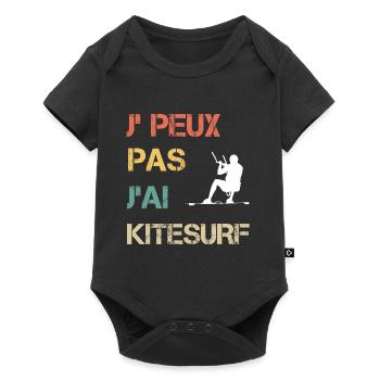 Je peux pas j'ai Kitesurf vintage drôle - Body à manches courtes Premium Bébé - noir - Devant