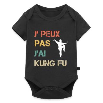 Je peux pas j'ai kung fu vintage drôle - Body à manches courtes Premium Bébé - noir - Devant