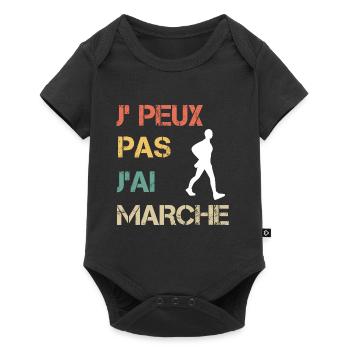 Je peux pas j'ai marche vintage drôle - Body à manches courtes Premium Bébé - noir - Devant