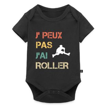 Je peux pas j'ai roller vintage drôle - Body à manches courtes Premium Bébé - noir - Devant