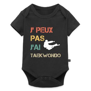 Je peux pas j'ai taekwondo vintage drôle - Body à manches courtes Premium Bébé - noir - Devant