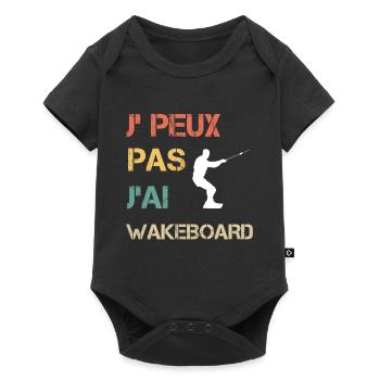 Je peux pas j'ai wakeboard vintage drôle - Body à manches courtes Premium Bébé - noir - Devant