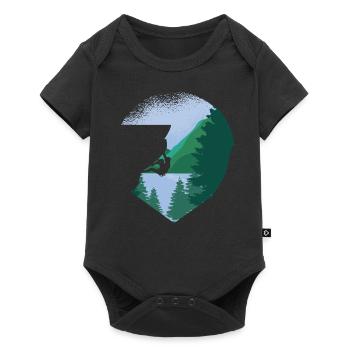 Free Climbing Bergsteiger & Bouldern Freeclimbing - Baby Premium Kurzarmbody - Schwarz - Vorne