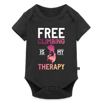 Free Climbing Bergsteiger & Bouldern Freeclimbing - Baby Premium Kurzarmbody - Schwarz - Vorne