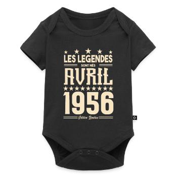 cadeau d'anniversaire Avril 1956 cadeau avril 1956 - Body à manches courtes Premium Bébé - noir - Devant