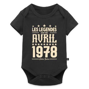 cadeau d'anniversaire Avril 1978 cadeau avril 1978 - Body à manches courtes Premium Bébé - noir - Devant