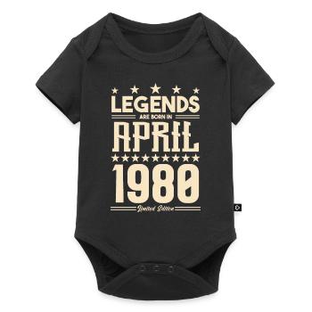 Gift Legend April 1980 gift April 1980. April - Baby Premium short-sleeve bodysuit - black - Front
