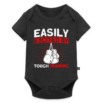 Facilement excité par un cadeau de boxe d’entraînement dur - Body à manches courtes Premium Bébé - noir - Devant