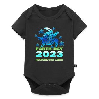 Sensibilisation au Jour de la Terre d’avril - Body à manches courtes Premium Bébé - noir - Devant