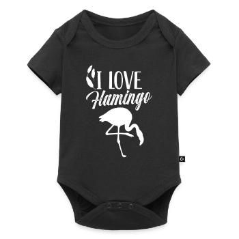 I love flamingo sayings flamingos animal cute - Baby Premium short-sleeve bodysuit - black - Front