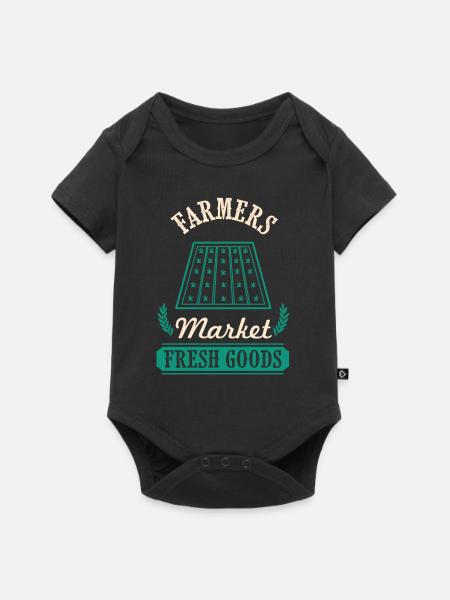 farmer frisches essen - Baby Premium Kurzarmbody - Schwarz