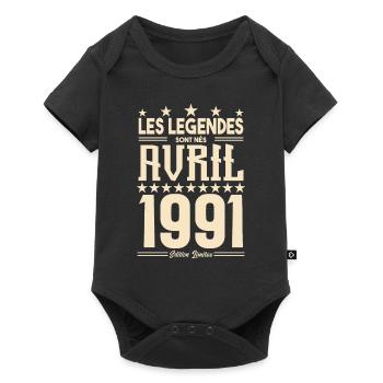 cadeau d'anniversaire Avril 1991 cadeau avril 1991 - Body à manches courtes Premium Bébé - noir - Devant