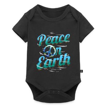 Logo La paix sur Terre pour le Jour de la Terre - Body à manches courtes Premium Bébé - noir - Devant