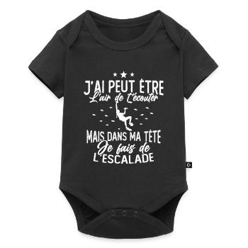 Dans ma tête je fais de L'escalade Cadeau Grimpeur - Body à manches courtes Premium Bébé - noir - Devant