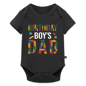 Father of birthday boy builds building blocks - Baby Premium short-sleeve bodysuit - black - Front
