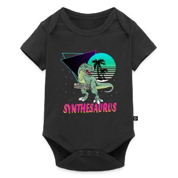 Synthesaurus T-Rex Electronic Synthesizer - Baby Premium Kurzarmbody - Schwarz - Vorne