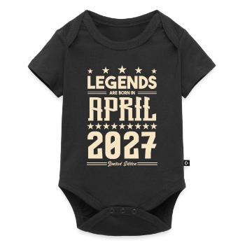 birthday gift April 2027 gift April 2027 - Baby Premium short-sleeve bodysuit - black - Front