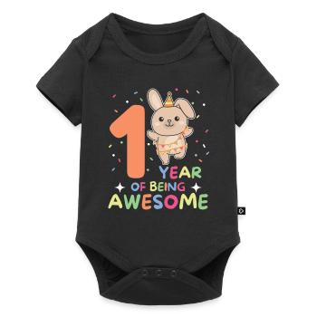 Rabbit for the 1st birthday for children one year old - Baby Premium short-sleeve bodysuit - black - Front
