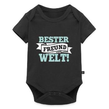 Bester Kumpel der Welt Freundschaft Freund - Baby Premium Kurzarmbody - Schwarz - Vorne