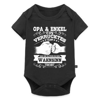 Stolzer Opa und Enkel Partnerlook Spruch Geschenk - Baby Premium Kurzarmbody - Schwarz - Vorne