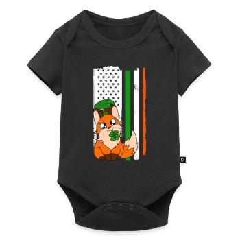 Mignon trèfle renard Saint-Patrick - Body à manches courtes Premium Bébé - noir - Devant