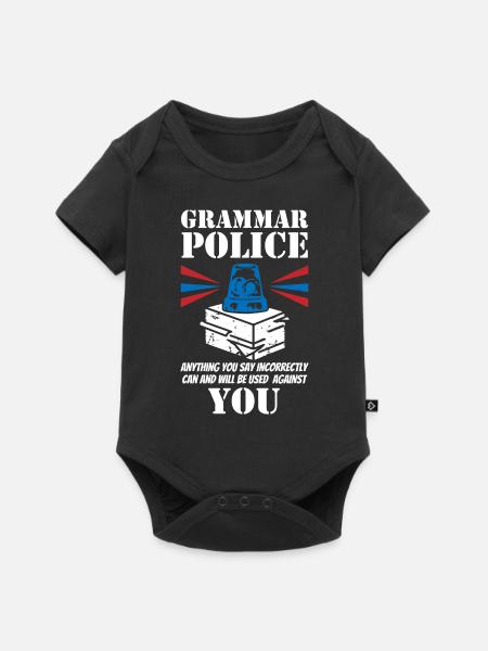 Grammatikpolizei - Englischlehrer - Baby Premium Kurzarmbody - Schwarz