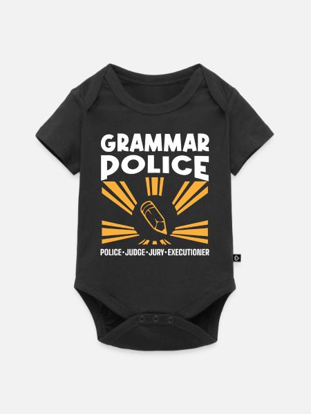 Grammatikpolizei - Englischlehrer - Baby Premium Kurzarmbody - Schwarz
