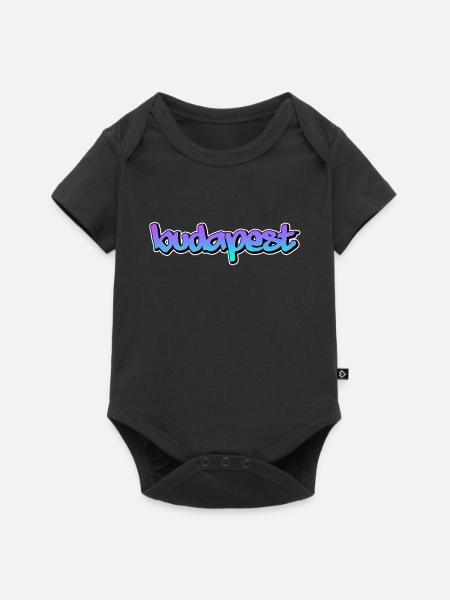 Budapest - Baby Premium Kurzarmbody - Schwarz